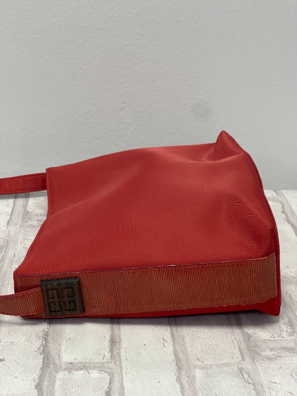 Givenchy Vintage Nylon Shoulder Bag w/ Leather Trim in Red - Preowned - Picture 7 of 15